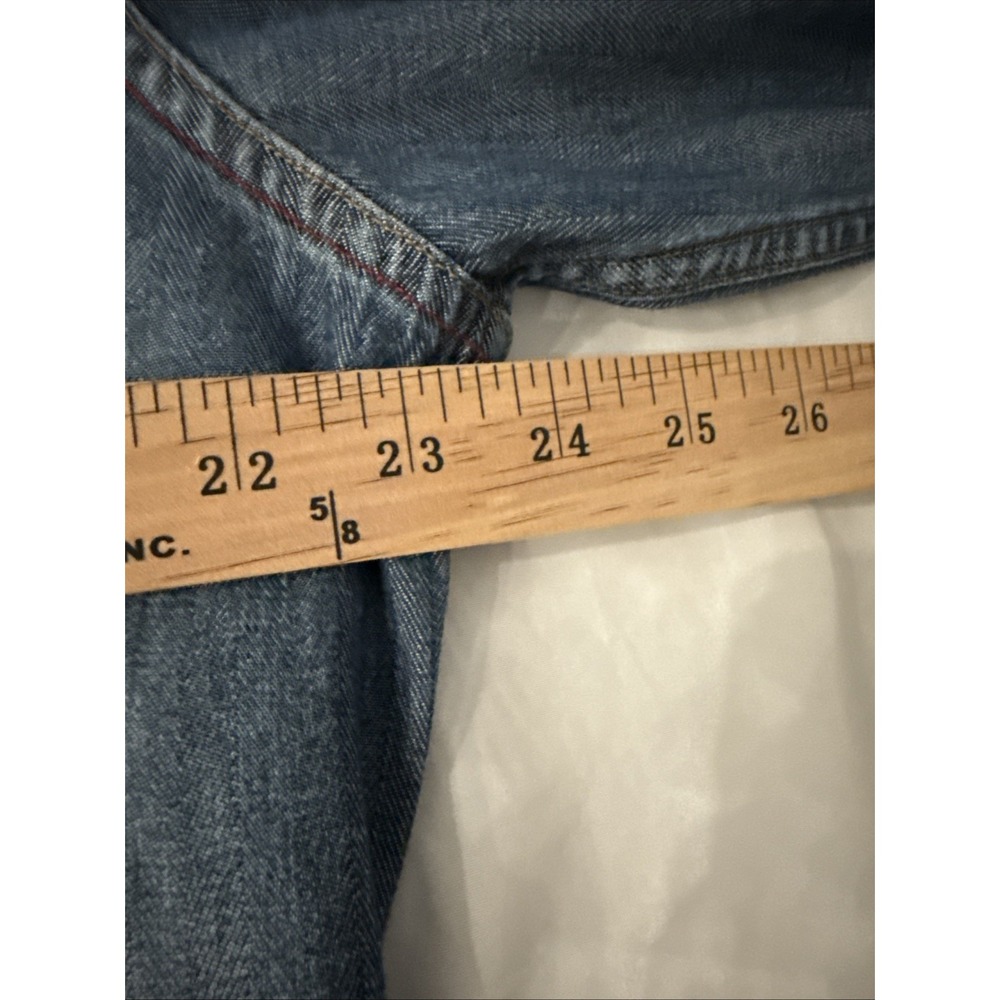 Tommy Hilfiger Shirt Men's XXL Denim Long Sleeve Button Down Blue Jean‎ Vintage - Picture 9 of 13